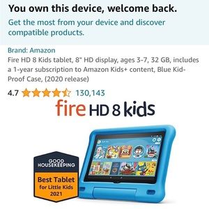 Amazon fire HD 8 tablet.